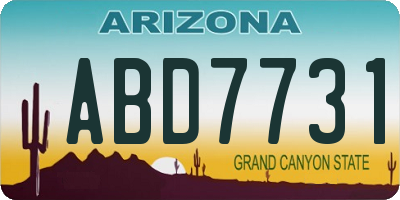 AZ license plate ABD7731