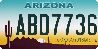 AZ license plate ABD7736