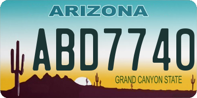 AZ license plate ABD7740
