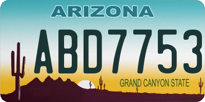 AZ license plate ABD7753