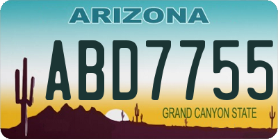AZ license plate ABD7755