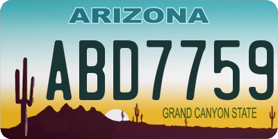 AZ license plate ABD7759