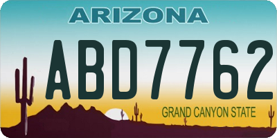 AZ license plate ABD7762