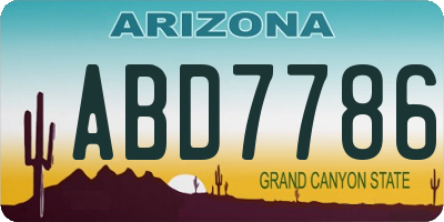 AZ license plate ABD7786