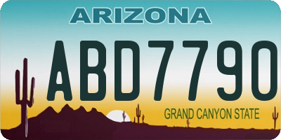 AZ license plate ABD7790