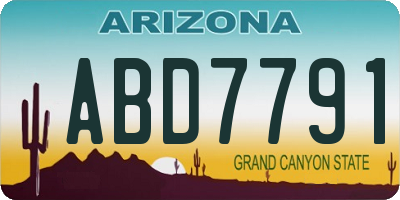 AZ license plate ABD7791