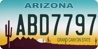 AZ license plate ABD7797