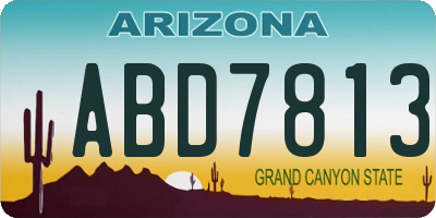 AZ license plate ABD7813