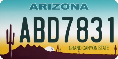 AZ license plate ABD7831