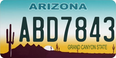 AZ license plate ABD7843