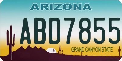 AZ license plate ABD7855