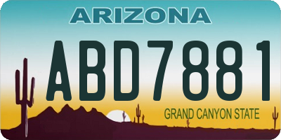 AZ license plate ABD7881