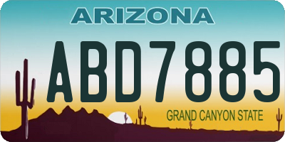 AZ license plate ABD7885