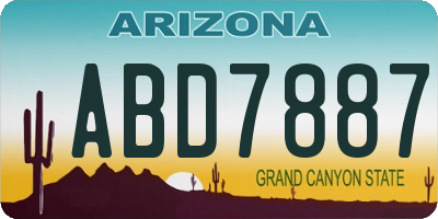 AZ license plate ABD7887