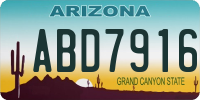 AZ license plate ABD7916