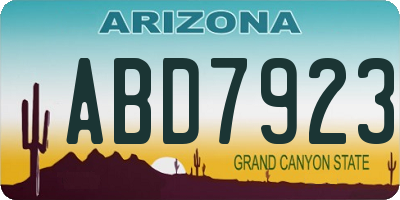 AZ license plate ABD7923