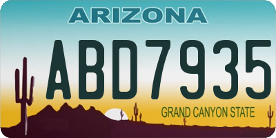 AZ license plate ABD7935