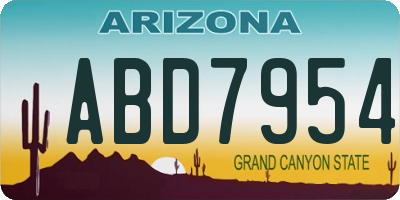 AZ license plate ABD7954
