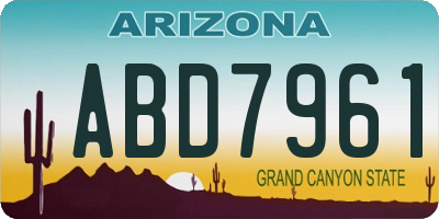 AZ license plate ABD7961