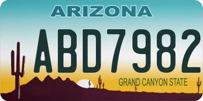 AZ license plate ABD7982