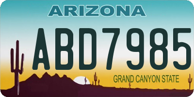 AZ license plate ABD7985