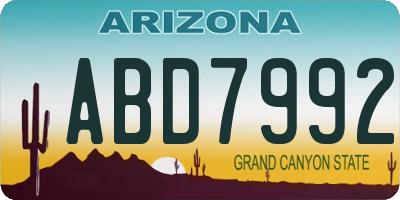 AZ license plate ABD7992