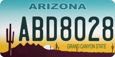 AZ license plate ABD8028