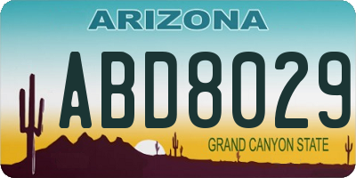 AZ license plate ABD8029