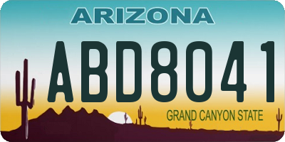 AZ license plate ABD8041