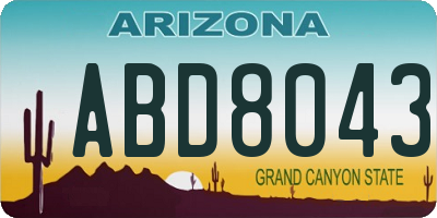 AZ license plate ABD8043