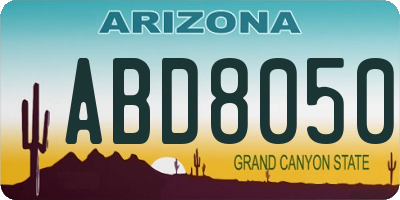 AZ license plate ABD8050
