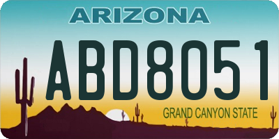 AZ license plate ABD8051