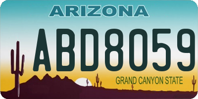 AZ license plate ABD8059
