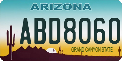 AZ license plate ABD8060