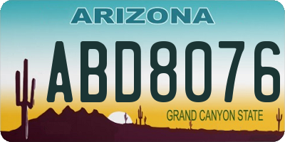 AZ license plate ABD8076