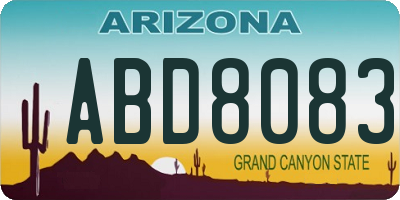 AZ license plate ABD8083