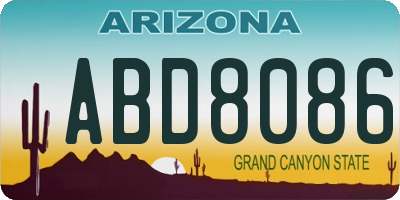 AZ license plate ABD8086
