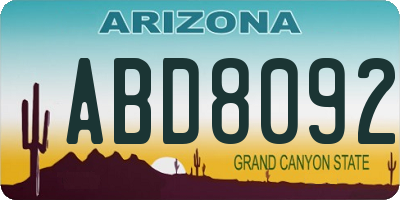 AZ license plate ABD8092