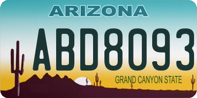 AZ license plate ABD8093