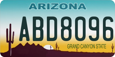 AZ license plate ABD8096