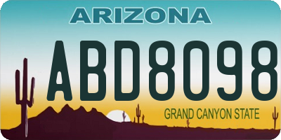 AZ license plate ABD8098