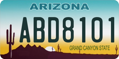 AZ license plate ABD8101