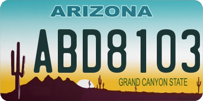 AZ license plate ABD8103