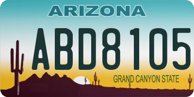AZ license plate ABD8105