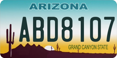 AZ license plate ABD8107
