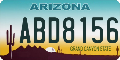 AZ license plate ABD8156