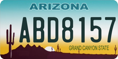 AZ license plate ABD8157