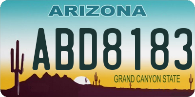 AZ license plate ABD8183