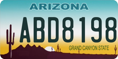 AZ license plate ABD8198