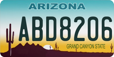AZ license plate ABD8206